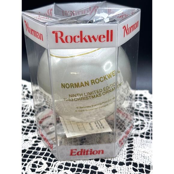 Vintage Christmas Ornament Norman Rockwell 1983 Dave Grossman 9th Edition - Picture 2 of 7
